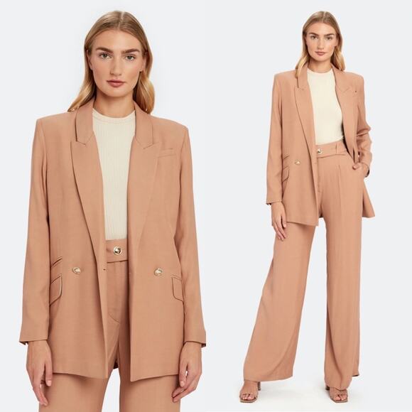 IRO Adelie Oversized Button Front Blazer Jacket In Old Pink Neutral Size 36 - Picture 1 of 6